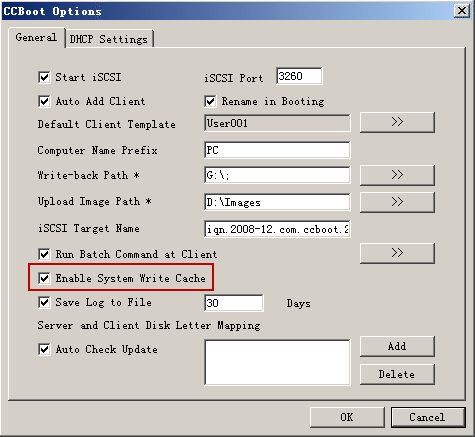 Enable System Write Cache