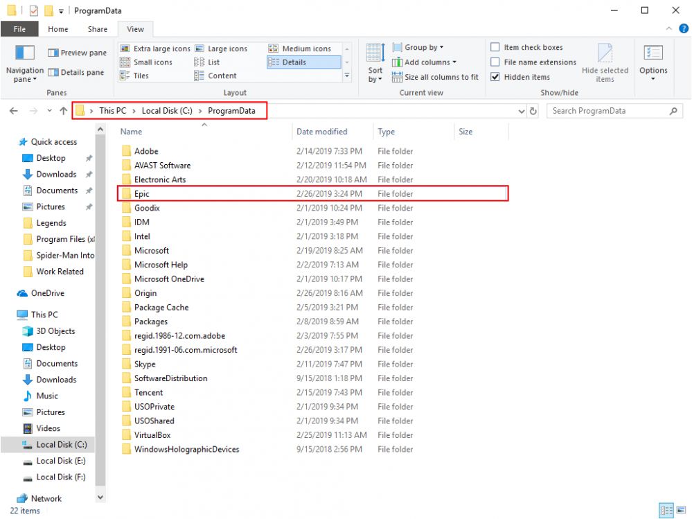 run epic game client fixer in game disk where the epic games is located - where is fortnite located in files